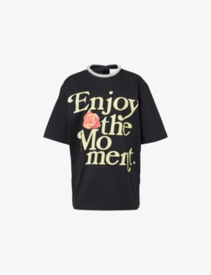 3.1 Phillip Lim Womens  Enjoy The Moment Embellished Cotton-jersey T-shirt In Black