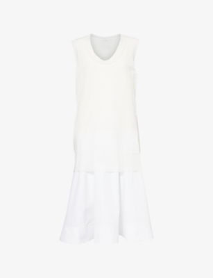 Shop 3.1 Phillip Lim Womens Double Layer Sleeveless Cotton-blend Midi Dress Ivory