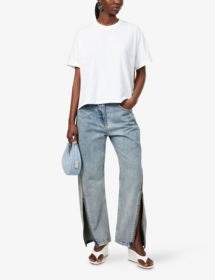 3.1 PHILLIP LIM: Curve Petite Zip-Embellishment Denim Jeans