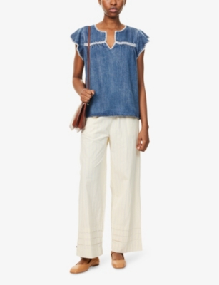 RAILS: Tafia Short-Sleeve Denim T-Shirt
