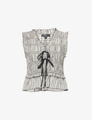 RAILS: Martine Checked Cotton-Blend Poplin Top