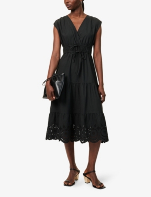 RAILS: Lucia Embroidered Cotton-Blend Midi Dress
