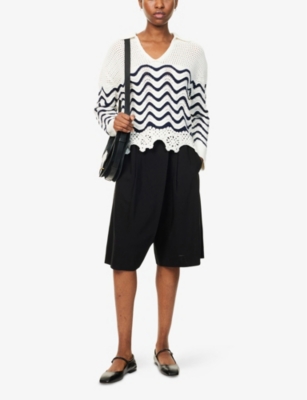 RAILS: Louise Scallop-Stripe Cotton-Knit Jumper
