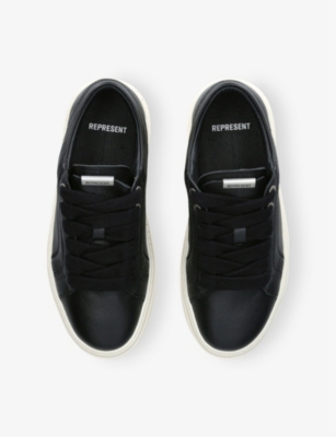 REPRESENT: HTN Tumble Mix Leather Low-Top Trainers