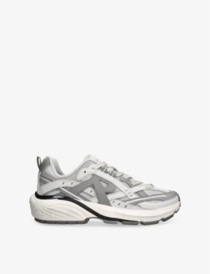 REPRESENT: Fashion Runner Mesh and Leather Low-Top Trainers