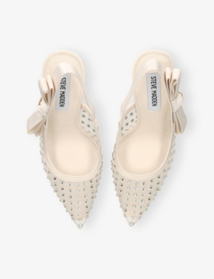 Steve Madden Womens White Brylie-r Mesh Slingback Courts Eur 40 / 7 Uk In White