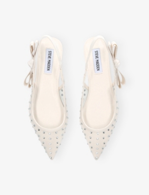 Steve Madden Womens White Olyvia-r Mesh Slingback Flats Eur 40 / 7 Uk In White