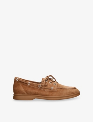 Steve Madden Womens Brown Ports Suede Boat Shoes Eur 38/5 Uk In Brown