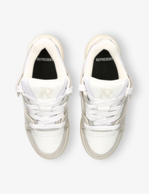 Represent Mesh And Suede Low-top Sneakers With Perforated Design