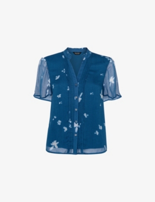 WHISTLES: Floral-Print Frill-Collar Woven Blouse