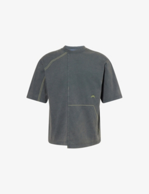 A COLD WALL: Oblique Crewneck Cotton-Jersey T-Shirt