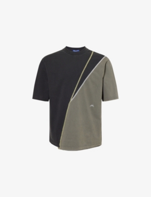 A COLD WALL: Spliced Crewneck Cotton-Jersey T-Shirt