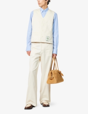 CHATEAU ORLANDO: Twill Two-Welt-Pockets Cotton Waistcoat