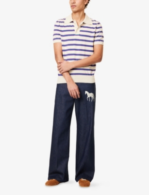 CHATEAU ORLANDO: Vincent Striped Cotton-Knit Polo Shirt