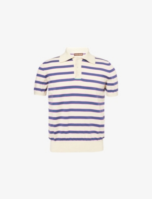 CHATEAU ORLANDO: Vincent Striped Cotton-Knit Polo Shirt