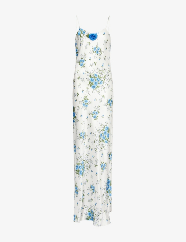 Daisy Shoulder-Straps Silk Maxi Dress