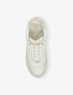 Dune Womens  Everglow Leather Low-top Trainers In White Leather Mix