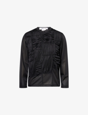 COMME COMME DES GARCONS: Gathered Panel Woven Top