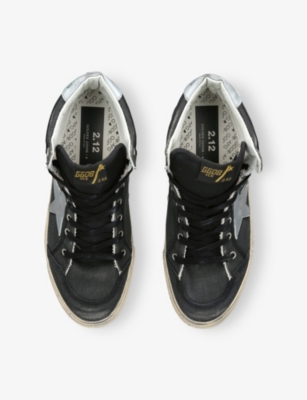 GOLDEN GOOSE: 2.12 Branded Leather High-Top Trainers
