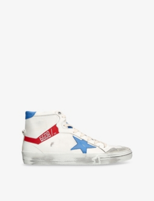 GOLDEN GOOSE: 2.12 Branded Leather High-Top Trainers