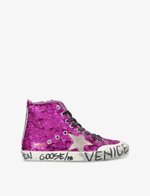 GOLDEN GOOSE: Francy 45363 Woven High-Top Trainers
