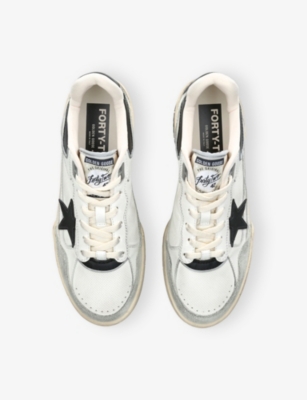 GOLDEN GOOSE: Forty2 Branded Leather and Suede Low-Top Trainers