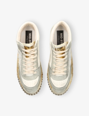 GOLDEN GOOSE: Mid Star Panelled Leather Trainers