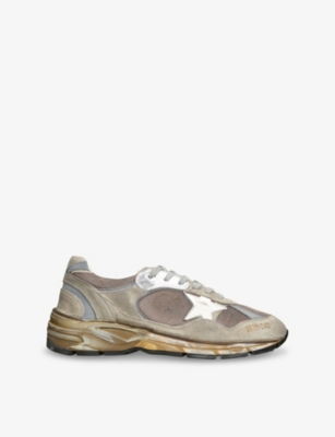 Mens Golden Goose Running Dad Leather and Mesh Low-Top Trainers