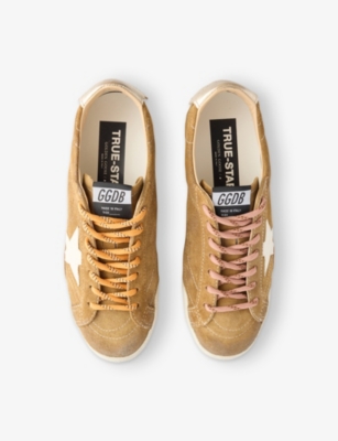 Golden Goose Suede-leather True Star Sneakers In Brown