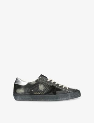 Golden Goose Mens  Super Star Branded Suede Low-top Trainers In Brown/oth