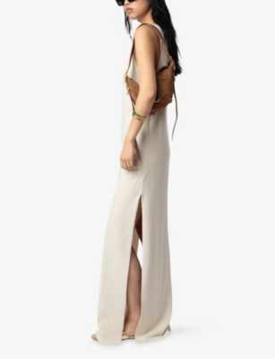 Zadig & Voltaire Womens Ecru Deva Sleeveless Cotton-blend Maxi Dress In Ecru