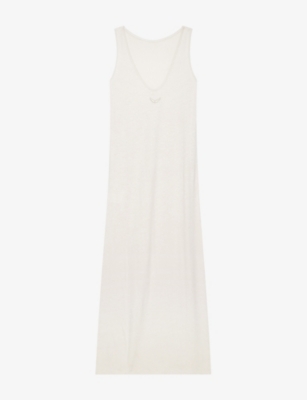 Zadig & Voltaire Womens Ecru Deva Sleeveless Cotton-blend Maxi Dress In Ecru