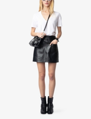 Zadig & Voltaire Womens Marta Cotton And Linen-blend T-shirt White In White