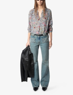 ZADIG&VOLTAIRE: Floral-Print V-Neck Woven Blouse