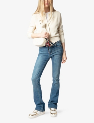 ZADIG&VOLTAIRE: Alpha Frayed-Star Cotton-Blend Knitted Cardigan