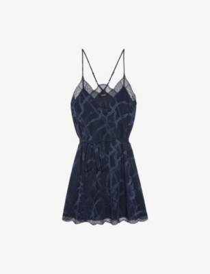ZADIG&VOLTAIRE: Risty Lace-Trim Jacquard Silk Mini Dress