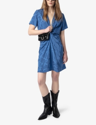 ZADIG&VOLTAIRE: Rozom Draped Jacquard Silk Mini Dress