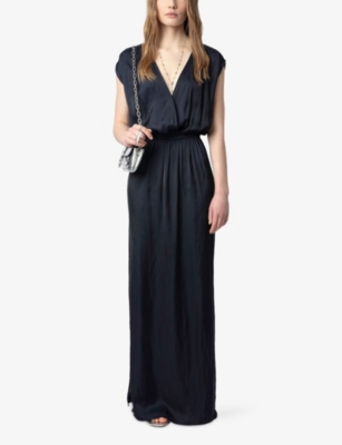 ZADIG&VOLTAIRE: Ritmic Draped Satin Maxi Dress