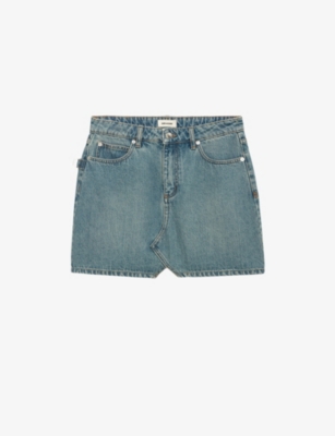 ZADIG&VOLTAIRE: Juice Patch-Pocket Denim Mini Skirt