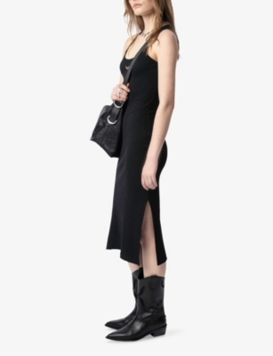 ZADIG&VOLTAIRE: Astra Logo-Embellished Stretch-Cotton Tank Dress