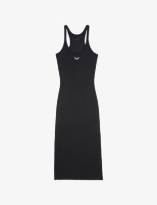 ZADIG&VOLTAIRE: Astra Logo-Embellished Stretch-Cotton Tank Dress