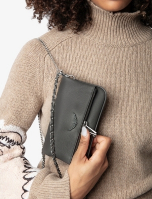Zadig & Voltaire Womens Rock Nano Leather Clutch Bag Road