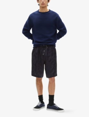 THE KOOPLES: Feather-Jacquard Elasticated-Waist Woven Shorts