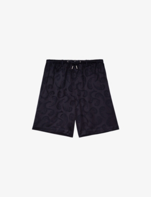 THE KOOPLES: Feather-Jacquard Elasticated-Waist Woven Shorts