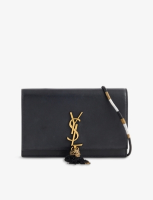 RESELFRIDGES: Pre-Loved Saint Laurent Classic Monogram Tassel Chain Leather Clutch Bag