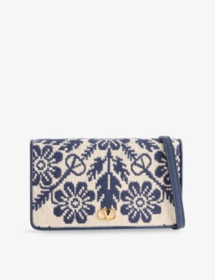 VALENTINO GARAVANI: VLogo Signature Mini Leather and Jacquard Shoulder Bag