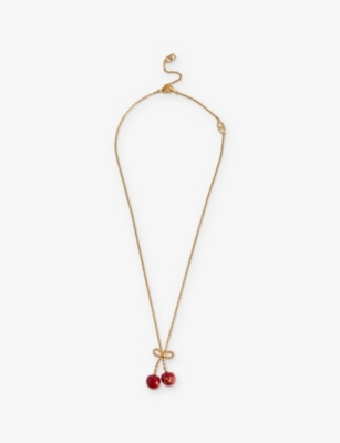VALENTINO GARAVANI: Cherry Metal And Enamel Necklace