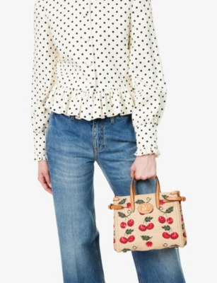 VALENTINO GARAVANI: Antibes Cherry Small Cotton Tote Bag