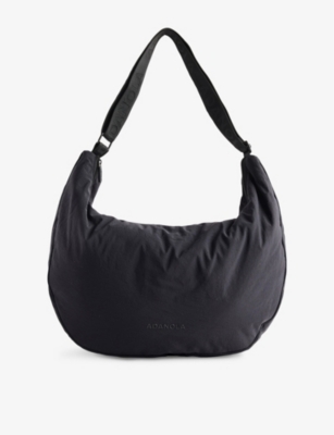 ADANOLA: Logo-Print Woven Shoulder Bag