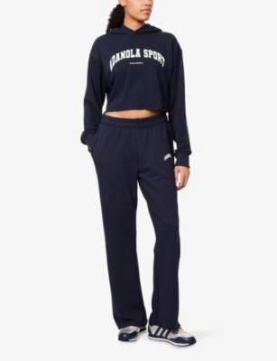 ADANOLA: Raw-Cuff Straight-Leg Cotton-Blend Jogging Bottoms